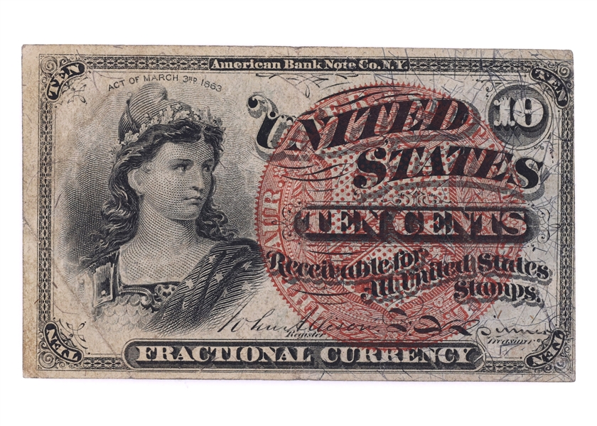 OBSOLETE US 10C 4TH ISSUE FRACTIONAL CURRENCY