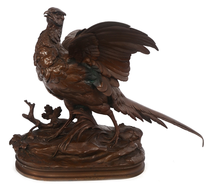 AFTER ALPHONSE A. ARSON ROOSTER PHEASANT BRONZE 