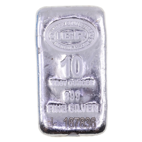 .999 SILVER IGR 10 OZT BAR