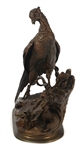 AFTER JULES MOIGNIEZ PHEASANT & WEASEL BRONZE SCULPTURE