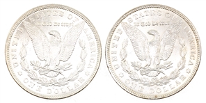 1879 & 1904 US SILVER MORGAN DOLLAR COINS