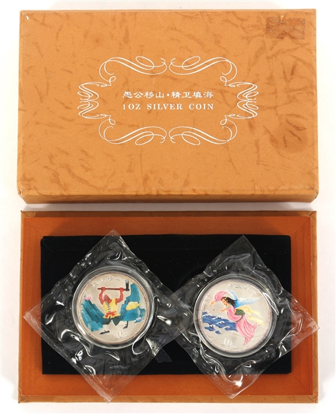 2001 CHINESE .999 SILVER FOLKTALES SERIES 1 OZT ROUNDS
