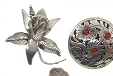 STERLING SILVER TAXCO BROOCHES & BROOCH-PENDANT