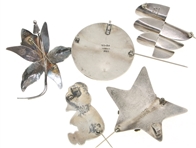 STERLING SILVER TAXCO BROOCHES & BROOCH-PENDANT