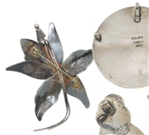 STERLING SILVER TAXCO BROOCHES & BROOCH-PENDANT