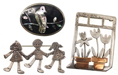 STERLING SILVER FASHION BROOCHES