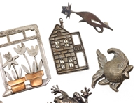 STERLING SILVER FASHION BROOCHES