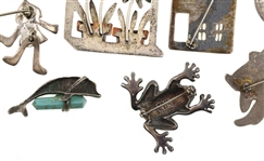 STERLING SILVER FASHION BROOCHES
