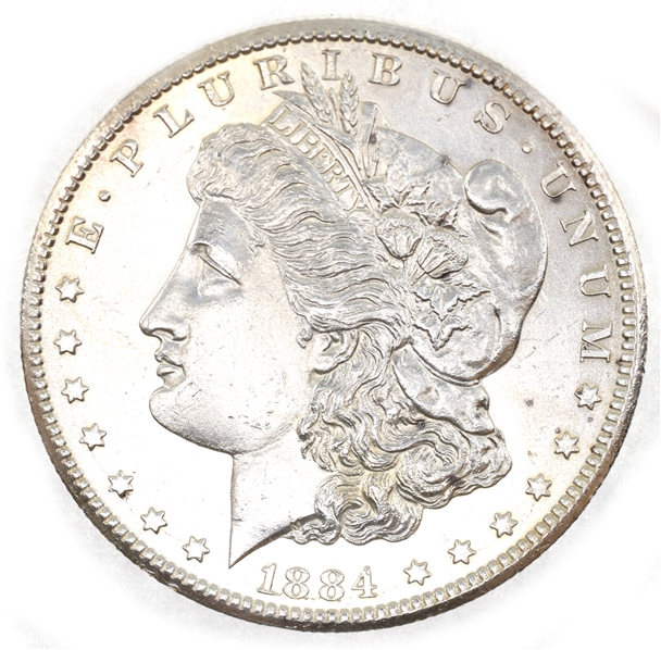 1884-CC US SILVER MORGAN $1 COIN - XF/AU KEY DATE