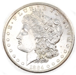 1884-CC US SILVER MORGAN $1 COIN - XF/AU KEY DATE