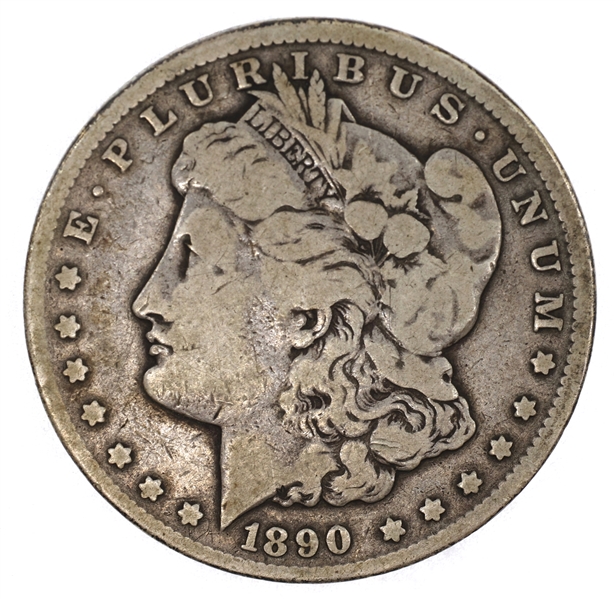 1890-CC US SILVER MORGAN DOLLAR COIN - F/VF