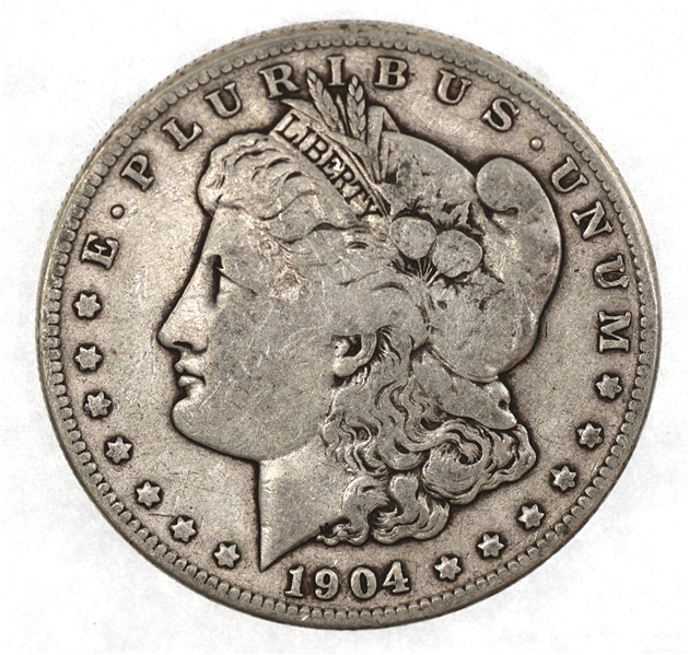1904-S US SILVER MORGAN DOLLAR COIN - VG/F