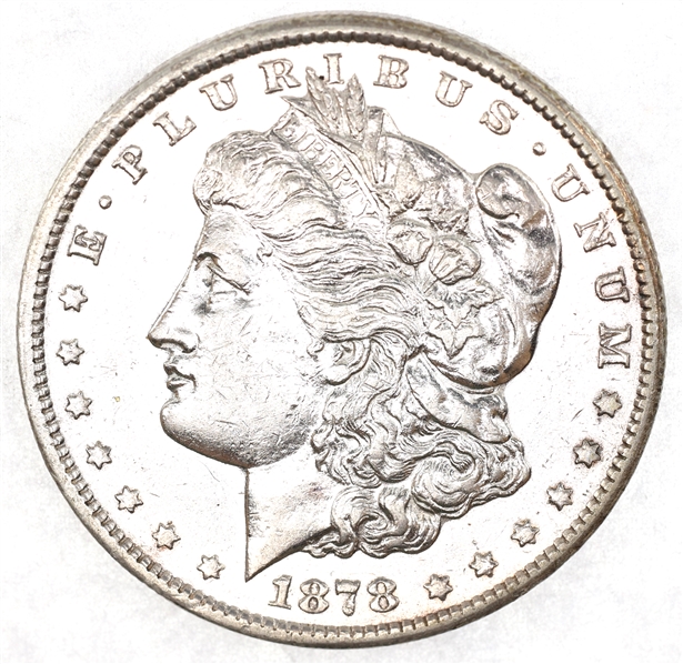 1878-CC US SILVER MORGAN $1 COIN - XF CLEANED
