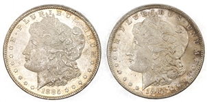 1885-O US SILVER MORGAN $1 XF/AU COINS - LOT OF 2