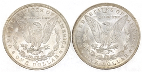 1884-O US SILVER MORGAN $1 AU/MS COINS - LOT OF 2