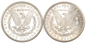 1881-S US SILVER MORGAN $1 AU/MS COINS - LOT OF 2