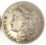 1882-O US SILVER MORGAN $1 VG/XF COINS - LOT OF 2