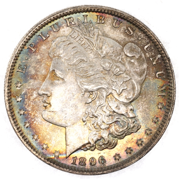 1896-P US SILVER MORGAN DOLLAR AU COIN