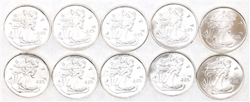US .999 SILVER 1/4 OZT BULLION ROUNDS - 2.5 OZT TOTAL
