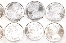 US .999 SILVER 1/4 OZT BULLION ROUNDS - 2.5 OZT TOTAL
