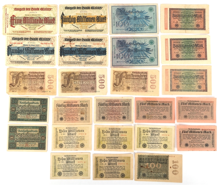 1908-1923 GERMAN BANKNOTES
