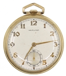 MENS HAMILTON GOLD-FILLED CASE POCKET WATCH