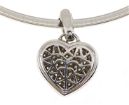 14K WHITE GOLD 3.38 CTW DIAMOND PAVE PENDANT & CHAIN