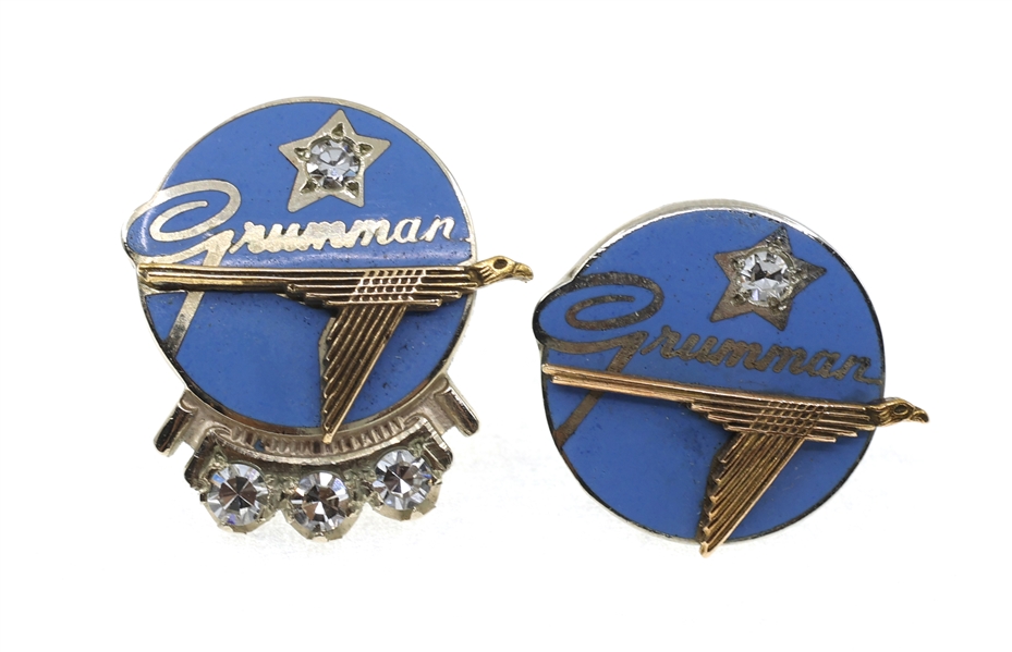 10K YELLOW GOLD & DIAMOND GRUMMAN SERVICE PINS