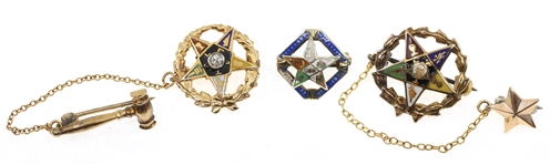 10K YELLOW GOLD MASONIC PINS