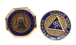 10K YELLOW GOLD PENNZOIL EMPLOYEE SERVICE PINS