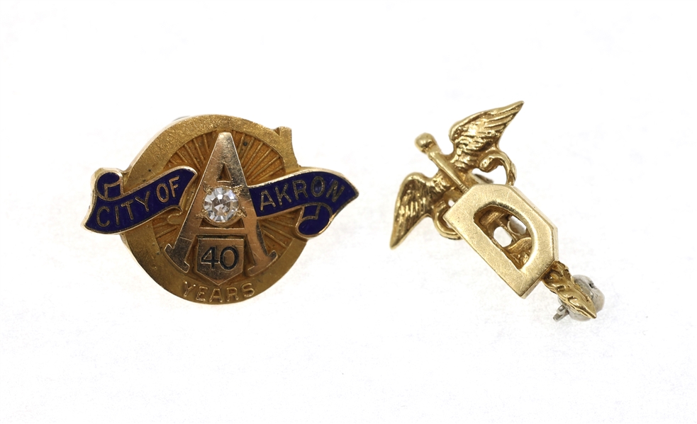 14K YELLOW GOLD SERVICE PINS