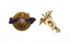 14K YELLOW GOLD SERVICE PINS