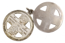 STERLING SILVER RELIGIOUS TOKENS & BRACELET
