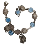 STERLING SILVER RELIGIOUS TOKENS & BRACELET