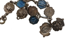STERLING SILVER RELIGIOUS TOKENS & BRACELET