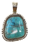 STERLING SILVER MARK YAZZIE OVERSIZE TURQUOISE PENDANT