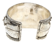 STERLING SILVER ALBERT LEE TURQUOISE CUFF BRACELET