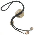 STERLING SILVER RUNNING BEAR SHOP TURQUOISE BOLO TIE