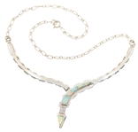 STERLING SILVER & OPAL MODERNIST STYLE NECKLACE