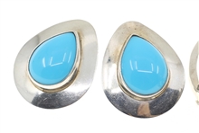 STERLING SILVER TURQUOISE & ABALONE SHELL JEWELRY