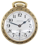 MENS HAMILTON GOLD-FILLED CASE RAILROAD POCKET WATCH