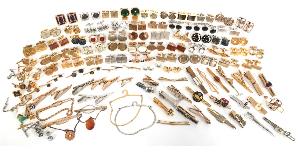 GOLD-TONE & SILVER-TONE CUFFLINKS, TIE-CLIPS, & STUDS