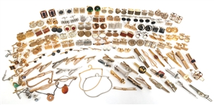 GOLD-TONE & SILVER-TONE CUFFLINKS, TIE-CLIPS, & STUDS