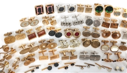 GOLD-TONE & SILVER-TONE CUFFLINKS, TIE-CLIPS, & STUDS
