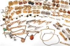 GOLD-TONE & SILVER-TONE CUFFLINKS, TIE-CLIPS, & STUDS