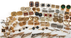 GOLD-TONE & SILVER-TONE CUFFLINKS, TIE-CLIPS, & STUDS