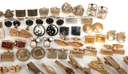 GOLD-TONE & SILVER-TONE CUFFLINKS, TIE-CLIPS, & STUDS