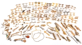 GOLD-TONE & SILVER-TONE CUFFLINKS, TIE-CLIPS, & STUDS