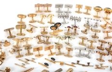 GOLD-TONE & SILVER-TONE CUFFLINKS, TIE-CLIPS, & STUDS