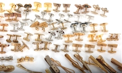 GOLD-TONE & SILVER-TONE CUFFLINKS, TIE-CLIPS, & STUDS